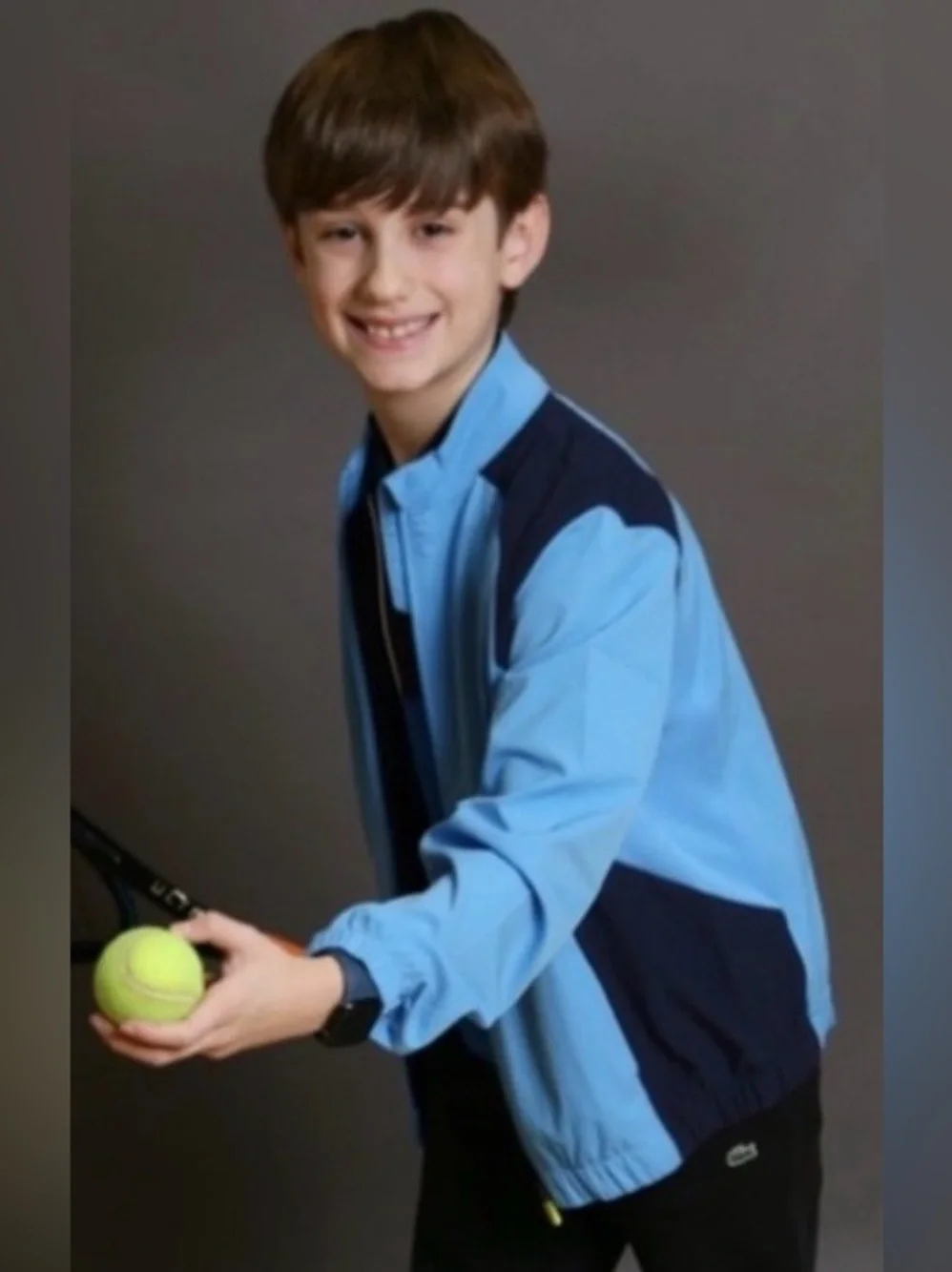 KIDS LACOSTE BLUE / NAVY COLORBLOCK TENNIS TRACKSUIT - SIZE 12
